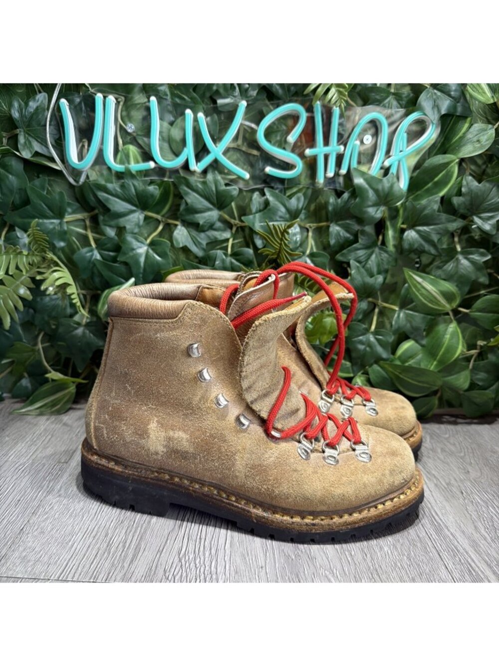 Vintage Fabiano Extra Mountaineering Boots Hiking Men 8 M Made in Italy Leather
